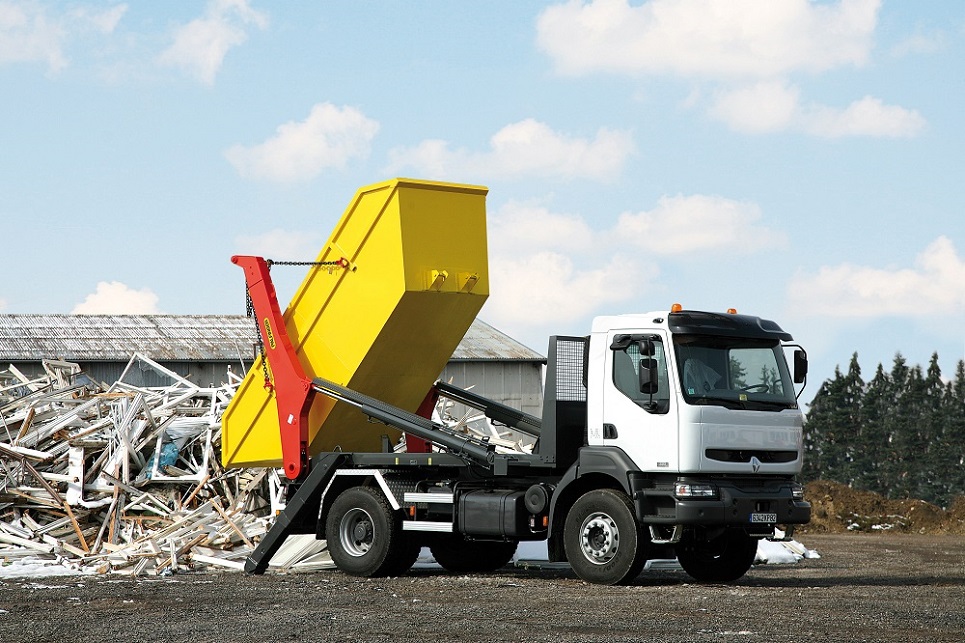 Recycling and waste skip loader